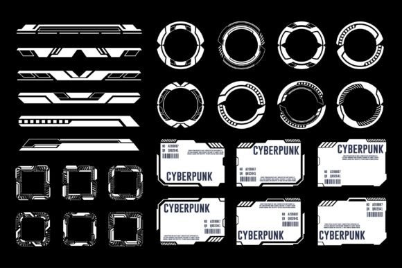 Cyberpunk HUD Futuristic Design Elements