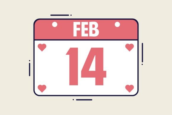 Evaluating the February 14 Calendar Icon in Flat Style
