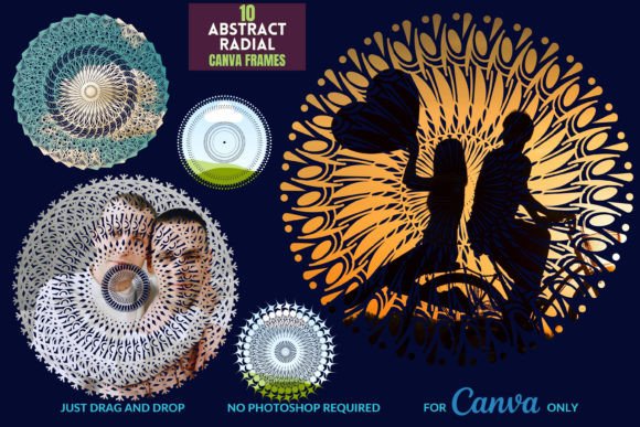 Evaluating the Utility of 10 Abstract Radial Canva Frames for Digital Design