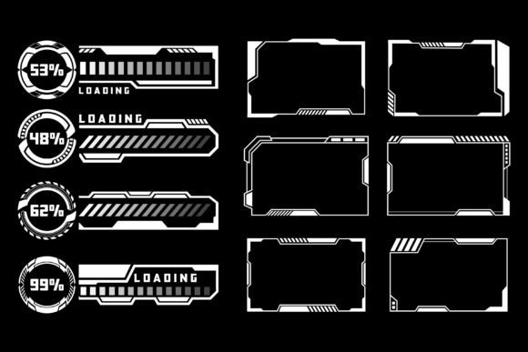 Futuristic HUD Loading Bars Interface Design