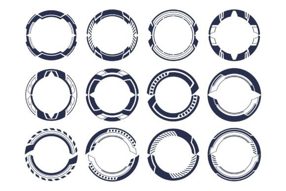 High-Tech HUD Interface Circle Elements