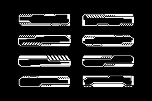 HUD Cyber Techno Border Design Elements