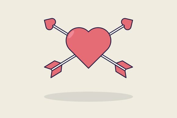 Love Heart with Cross Arrows Design: A Versatile Creative Asset