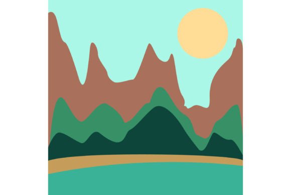 Mountains Scene Abstract Background
