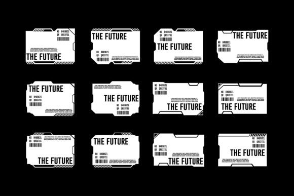 Set of Cyberpunk Decals Vector Stickers