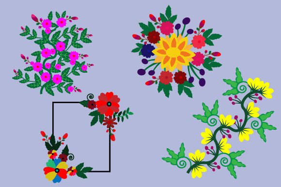 The Art and Utility of Colorful Flowers Frame Illustration